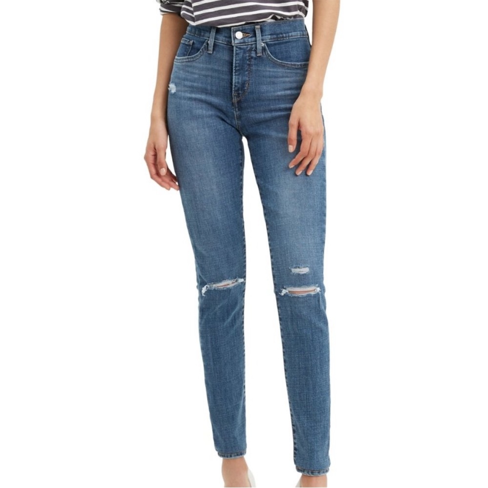 Women's Blue Distressed Jeans